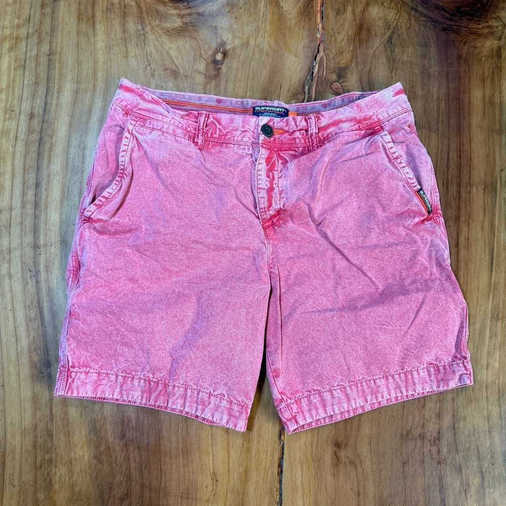 Superdry Mens Shorts 34 Cotton Flat Front Casual H3-13